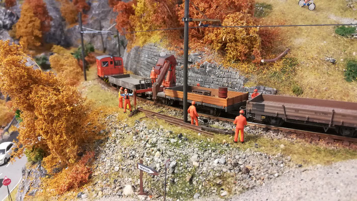 Der erste Einsatz im Bereich der Bahnbaustelle 