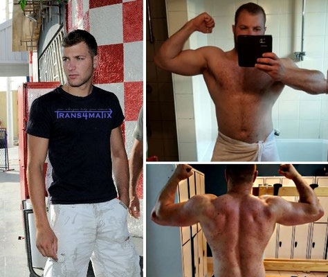 Patrick Hügel trainiert gerade nach dem Trans4matix Konzept und macht sehr gute Fortschritte in richtung Bodytransformation! Weiter so!