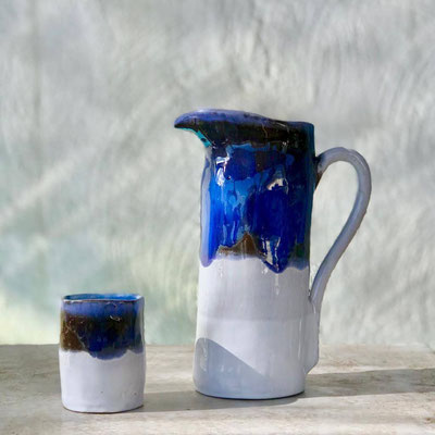Brocca e Bicchiere in ceramica Le Terre di Rò