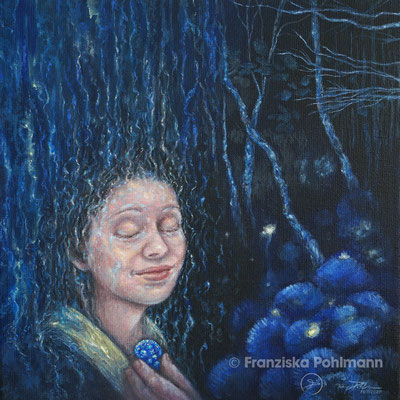 Blauer Urwald I 30 x 30 x 2,0 cm I Acryl auf Leinwand I 2020 I Original nicht verfügbar