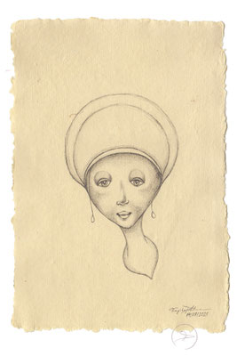Spirit-Funke #04  (Graphit auf ca. 15,5 x 22 cm Büttenpapier) – Original verfügbar