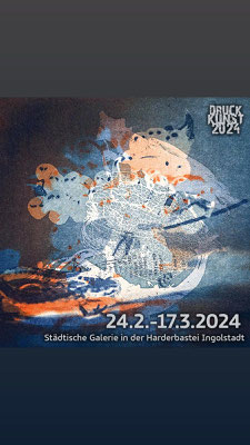 Kristin Finsterbusch, Ausstellung Druckkunst 2024, Beitrag "schöne neue Welt", Fotoradierung