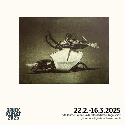 Kristin Finsterbusch, Ausstellung Druckkunst 2025, Beitrag "Unter uns 1", Fotoradierung