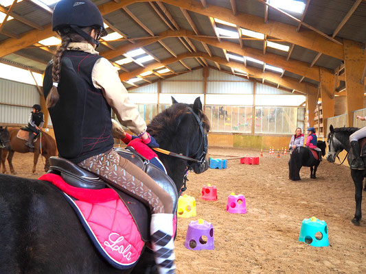 Cours de poney dans le manège, les Rouillons, Sens