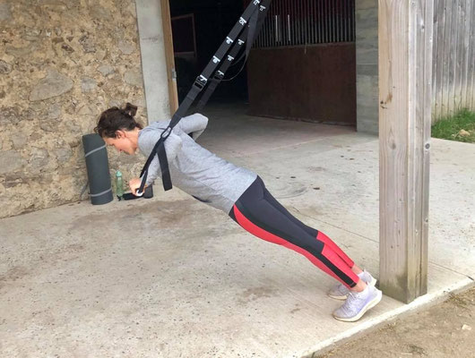 Entraînement physique individuel pour Fanny Lelièvre