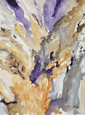 B000181 Abstraktion "Aus den Bergen" 2023, 24 x 32 cm, Aquarell auf Papier, 168 €