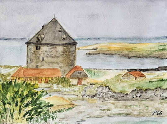 B000285 Christiansø 2024, 32 x 24 cm, Aquarell auf Papier, 168 €