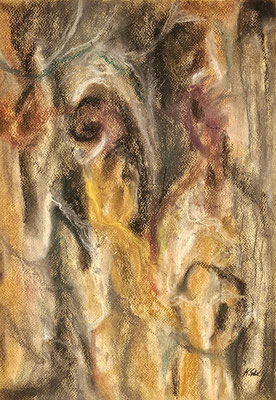 B000325 Leben im Stein 2025, 30 x 42 cm, Pastell auf Papier, 216 €