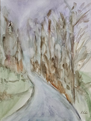 B000179 Der Weg 2023, 24 x 32 cm, Aquarell auf Papier, 168 €