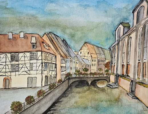 B000260 Colmar/Elsass 2023, 40 x 30 cm, Aquarell auf Papier, 210 €