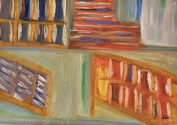 B000263 Ordnung 2023, 41 x 29 cm, Ölgemälde auf Papier, 157 €