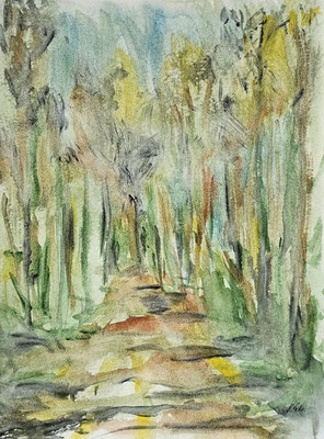 B000283 Farben des Waldes 2024, 30 x 40 cm, Aquarell auf Papier, 262 €