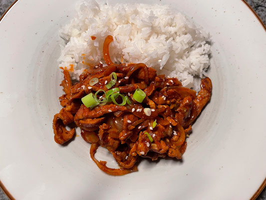 Gochujang Samgyeopsal - Koreanischer Schweinbauch (scharf) - hier mit Schweinenacken zubereitet