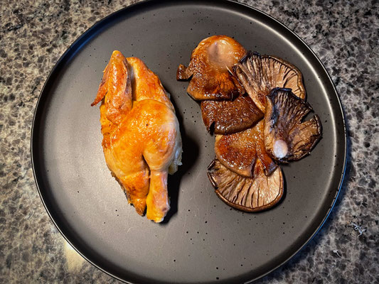 Brathähnchen mit Austernpilzen