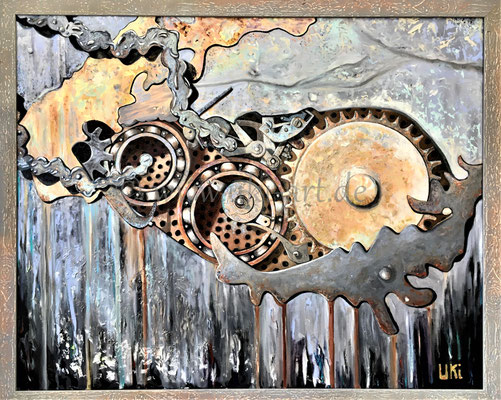  verkauft, Industrial, Acryl auf Leinwand, 80 x 100 cm