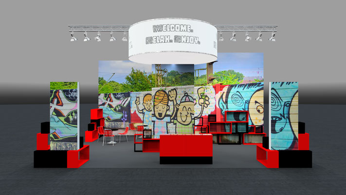 Entwurf, Visualisierung, Messestand, Design