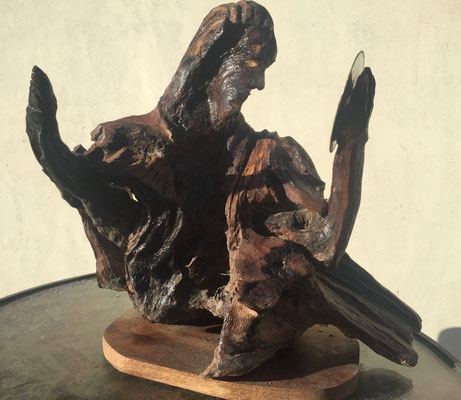 Narcisse - 2019 - Christian Dupont - 30x30 - Sculpture - Bois flotté - 300 € - N24