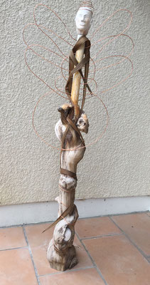Mini totem - 2018 - Christian Dupont - 125x50 - Sculpture - Bois flotté - 200 € - N14