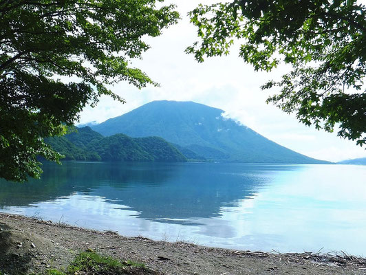 Mt. Nantai and Chuzenji Lake from Senju-ga-hama