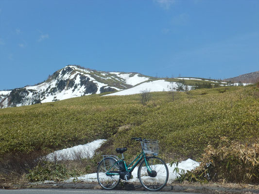 登坂した電動アシスト自転車