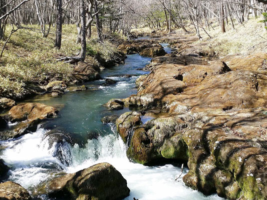 竜頭の滝の上流部(戦場ヶ原から中禅寺湖への流れる湯川)