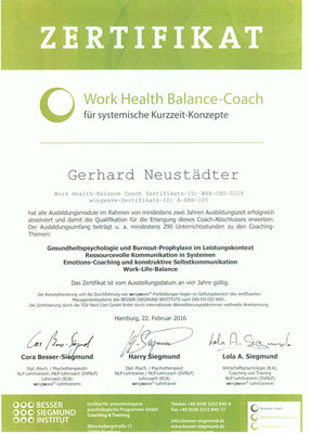 Work-Life-Balance-Coach Zertifizierung