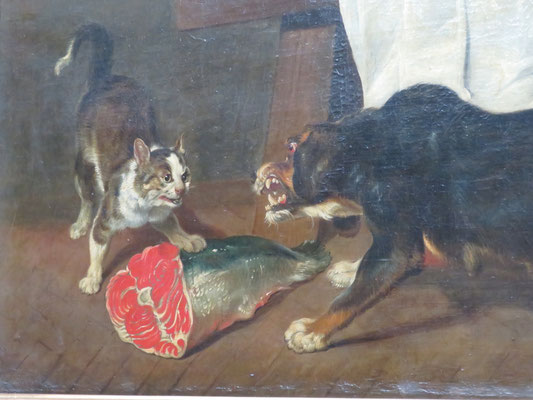 "Stillleben, Tiere kämpfen um Fleisch", Peeter Snyers (1681-1752)