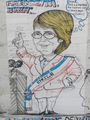 caricature de Michelle Bachelet, Présidente...