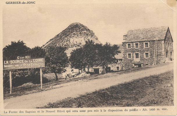 Photos anciennes de Sainte-Eulalie et du Plateau Ardéchois. le Mont Gerbier de jonc et le bar/restaurant Chez Régine où se trouve la Source véritable de La Loire indiquée au plan cadastral.