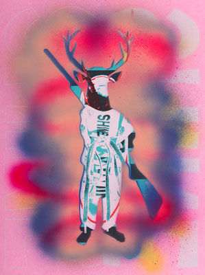 MOOSELER II, 2024, silkscreen and lacquer on paper, 36,7 x 27,5 cm