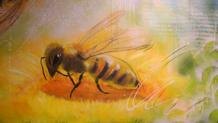 Ausschnitt eines Bienenbildes 1mx1,40m