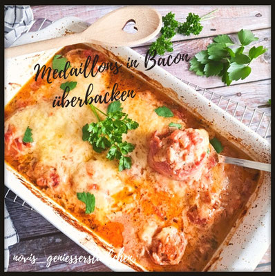 Medaillons in Bacon umwickelt überbacken