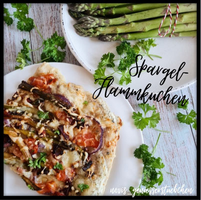 Dinkel-Flammkuchen mit Spargel