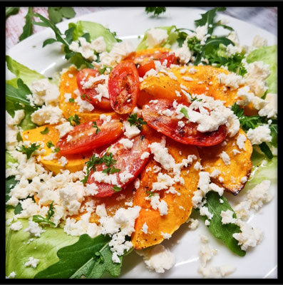 Lauwarmer Kürbissalat