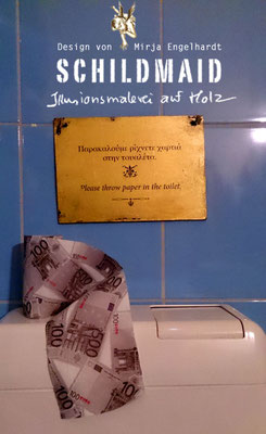Schildmaid - Illusionsmalerei auf Holz/ Mural painting on wood