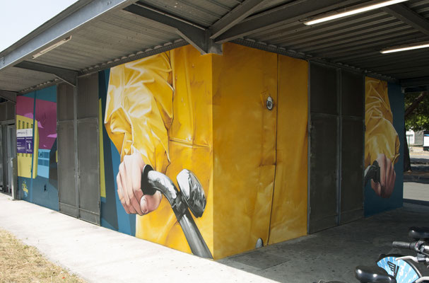 PEIXOTTO - Jean Rooble - Spraypaint on wall - 6 x 3 x 3 m - Station Peixotto, Talence (2020)