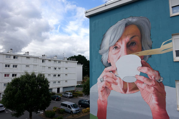 J'AI VU POUSSER LES ARBRES - Spraypaint and acrylic on wall - 12 x 11 m - Auray (2022)