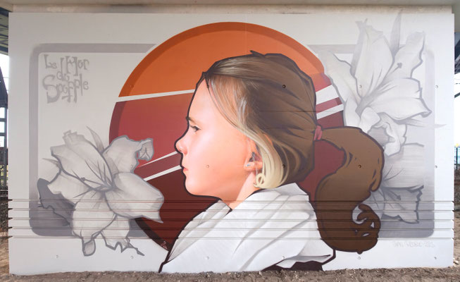 LILY'S THEME - Jean Rooble - Spraypaint on wall - 5 x 8 m - Le Mur du Souffle, Bruges (2021)