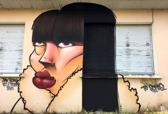 Biactol To School - JEAN ROOBLE - Spraypaint on wall (3 x 4m) - Projet BACK TO SCHOOL - Talence (2015)