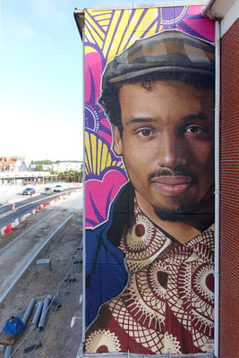 *HUMAIN - Spraypaint on wall - 8 x 3 m - Calais Street Art Festival (2021)