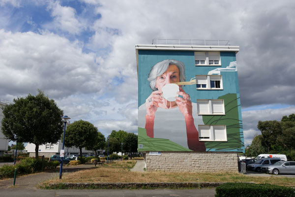 J'AI VU POUSSER LES ARBRES - Spraypaint and acrylic on wall - 12 x 11 m - Auray (2022)