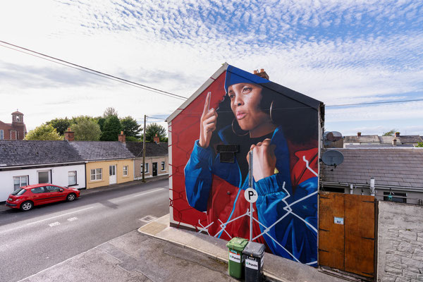 DON'T LOOK UP - Acrylic and spraypaint on wall - 7 x 6 m - For Waterford Walls Festival - Waterford, Ireland (2024) (Picture ©Hannah Judah)