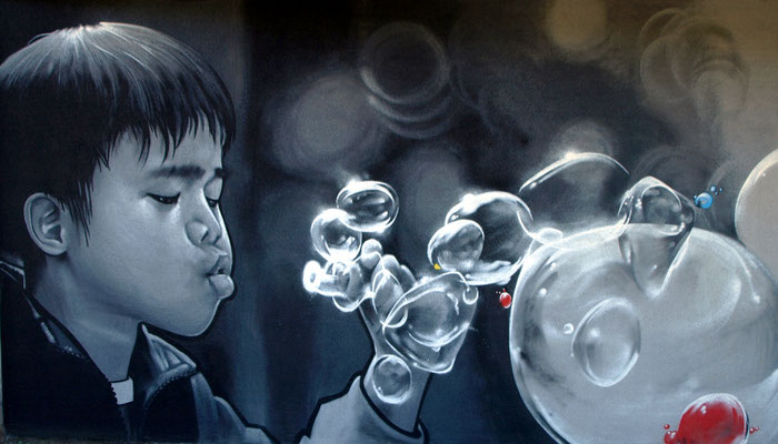 JEAN ROOBLE - Spraypaint on wall (3 x 5 m) - Saint-Médard-en-Jalles, 2009