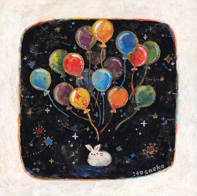 「すきなものはたくさんある」157×157mm/アクリルガッシュ
