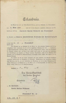 Bild 5: Schankgenehmigung von 1925
