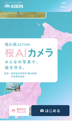 KIRIN 晴れ風　桜AIカメラ