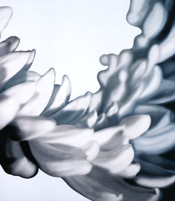 untitled #01-04, oil painting (color) on monochrome inkjet-printed film , 86×75cm, 2001