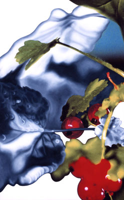 untitled #01-05, inkjet print and oil painting on film, 85×53cm, 2001