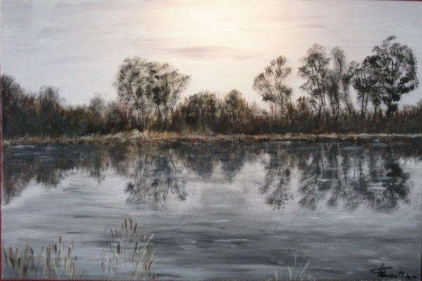 Herbst am See (60x90) Acryl