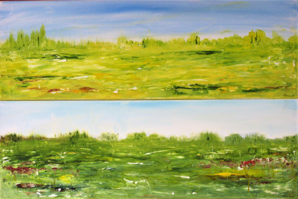 Die 4 Jahreszeiten / Frühling u. Sommer (je 30x90) Acryl